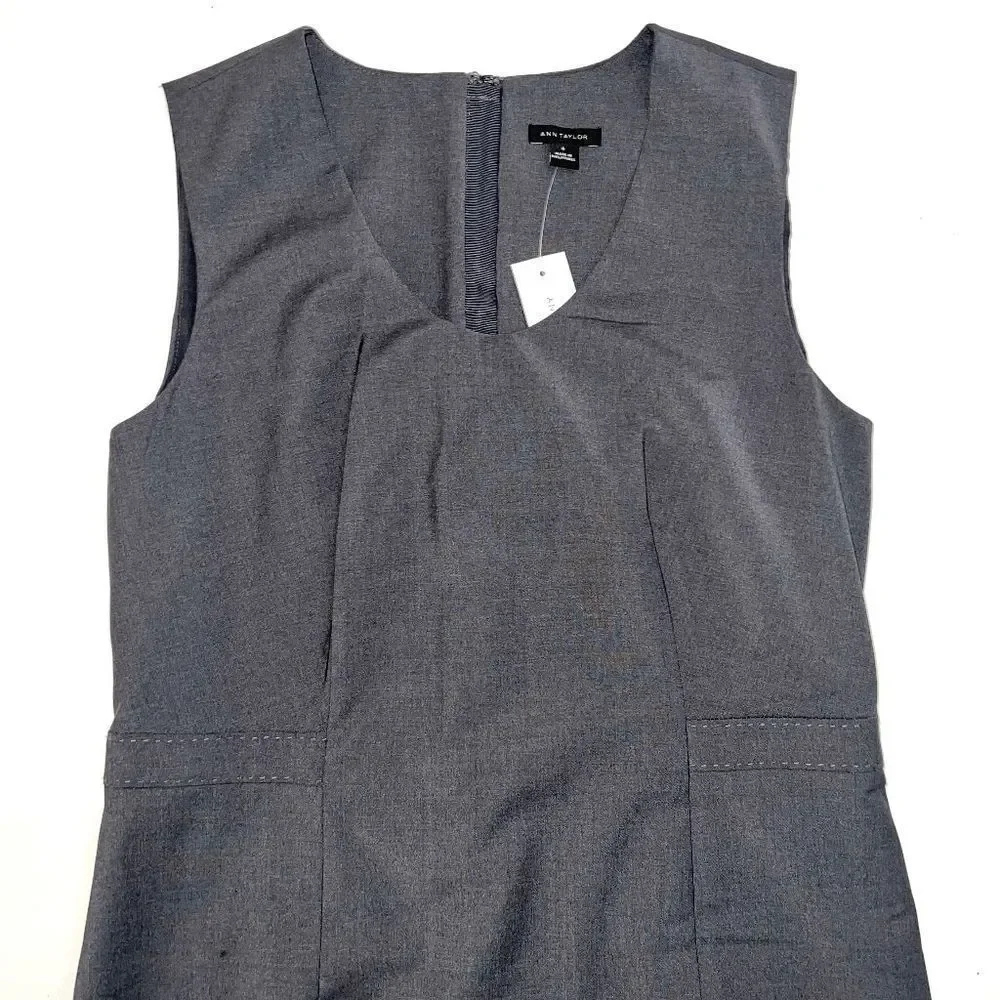 NWT Ann Taylor Women's Gray Sheath Dress - Picture 3 of 6